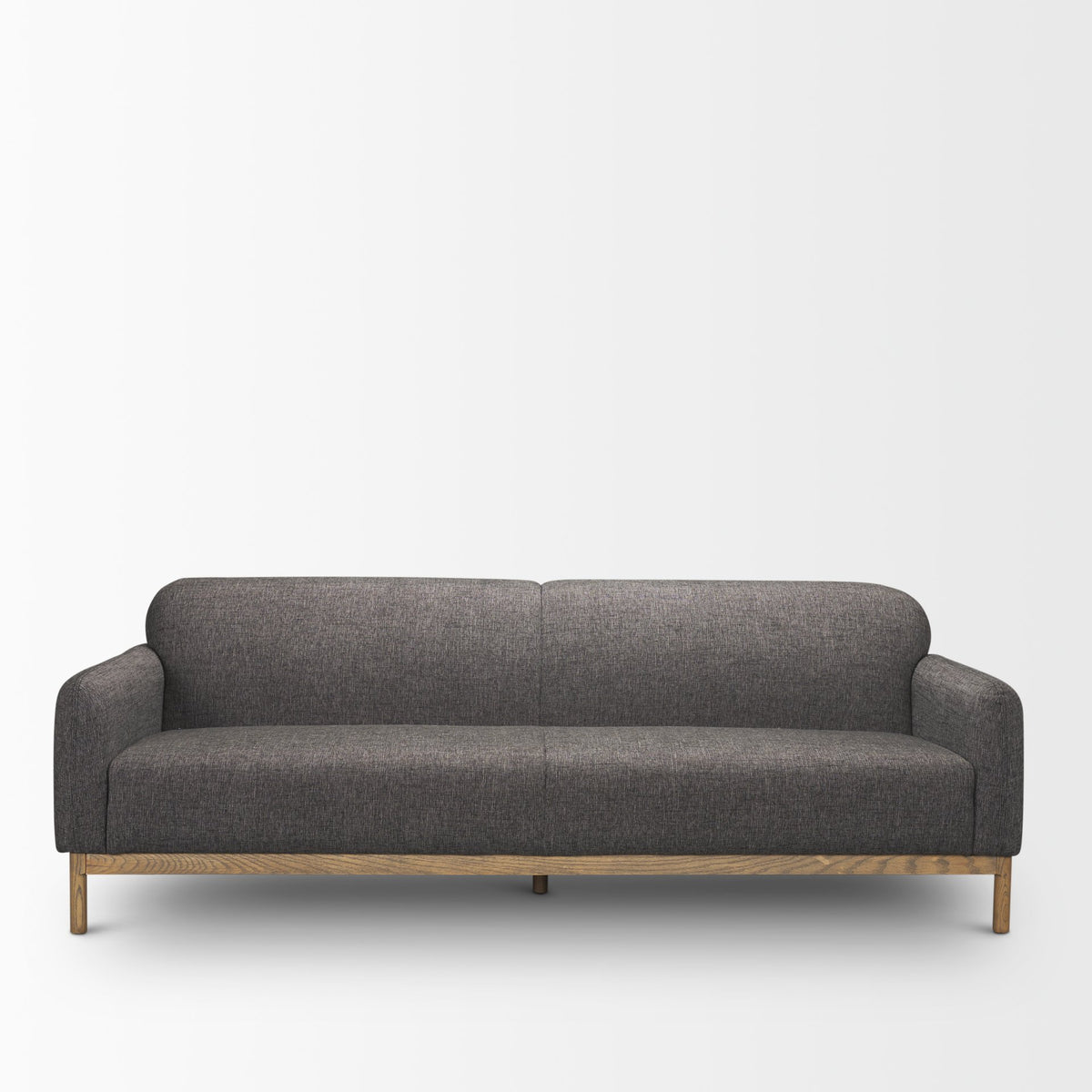 Hale Sofa W/ Medium Brown Wood and Gray Fabric-Sofa & Sectionals-DECOROLALA
