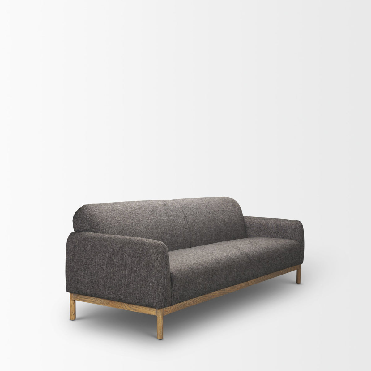 Hale Sofa W/ Medium Brown Wood and Gray Fabric-Sofa & Sectionals-DECOROLALA