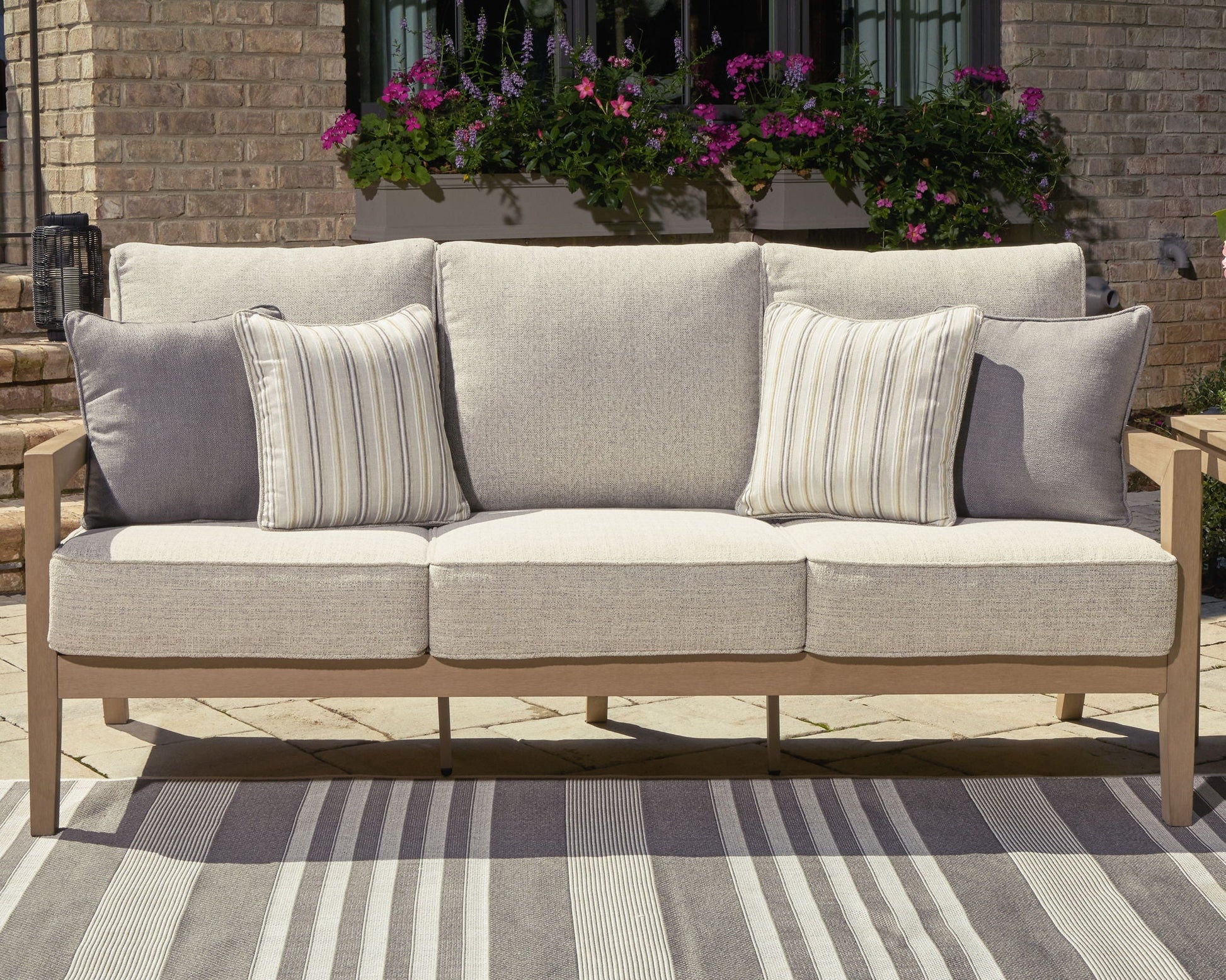 Hallow Creek Sofa With Cushion - Driftwood-Sofas-DECOROLALA