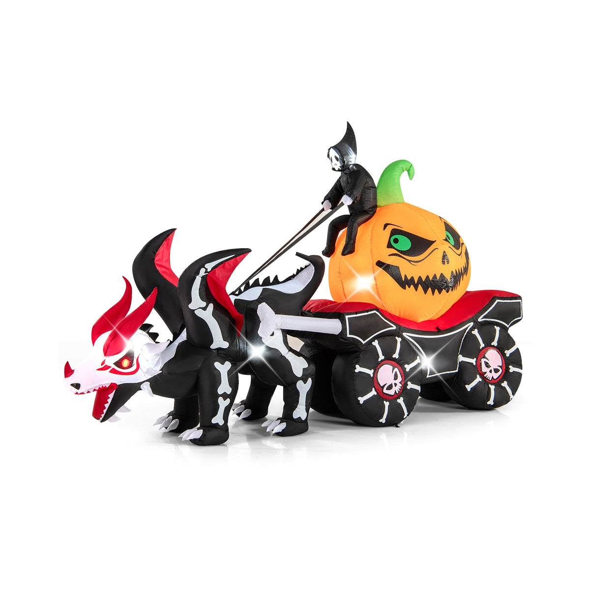 Halloween Inflatable LED Carriage with Skeleton Dragon and Pumpkin-Halloween-DECOROLALA