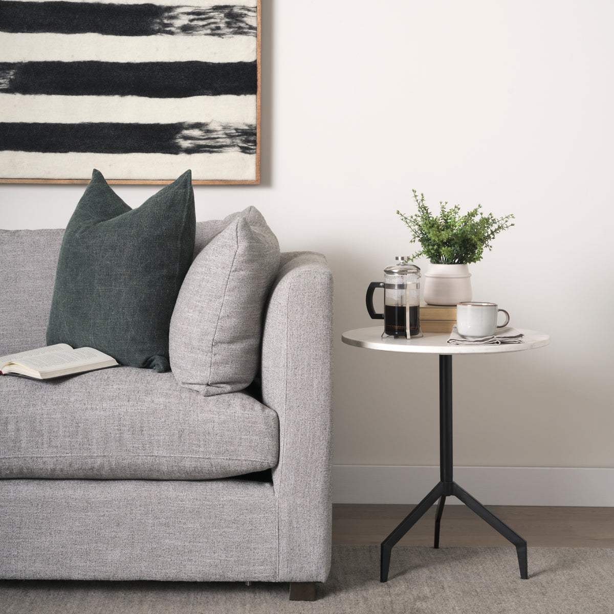 Halston Arm Pillow Light Gray Performance Fabric-Sofa & Sectionals-DECOROLALA