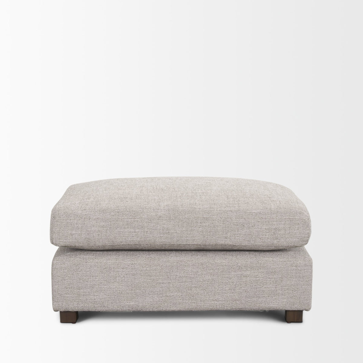Halston Small Ottoman Light Gray Performance Fabric-Sofa & Sectionals-DECOROLALA