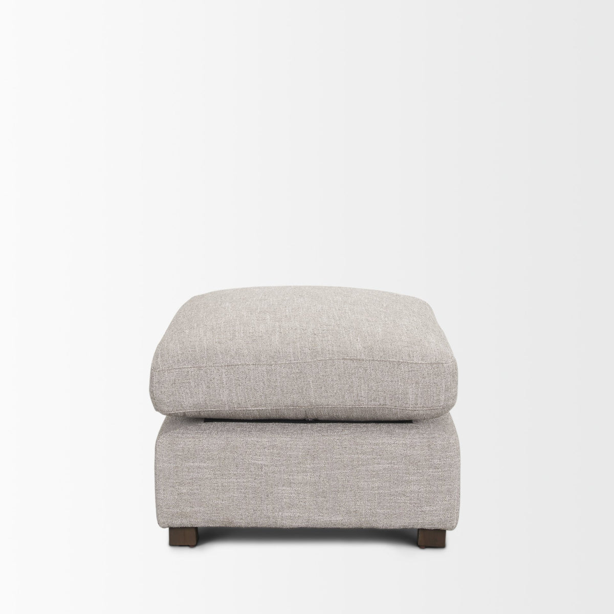 Halston Small Ottoman Light Gray Performance Fabric-Sofa & Sectionals-DECOROLALA