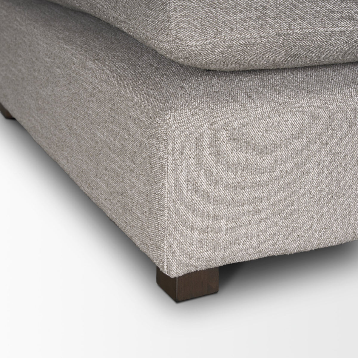 Halston Small Ottoman Light Gray Performance Fabric-Sofa & Sectionals-DECOROLALA