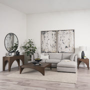 Halston Small Ottoman Light Gray Performance Fabric-Sofa & Sectionals-DECOROLALA