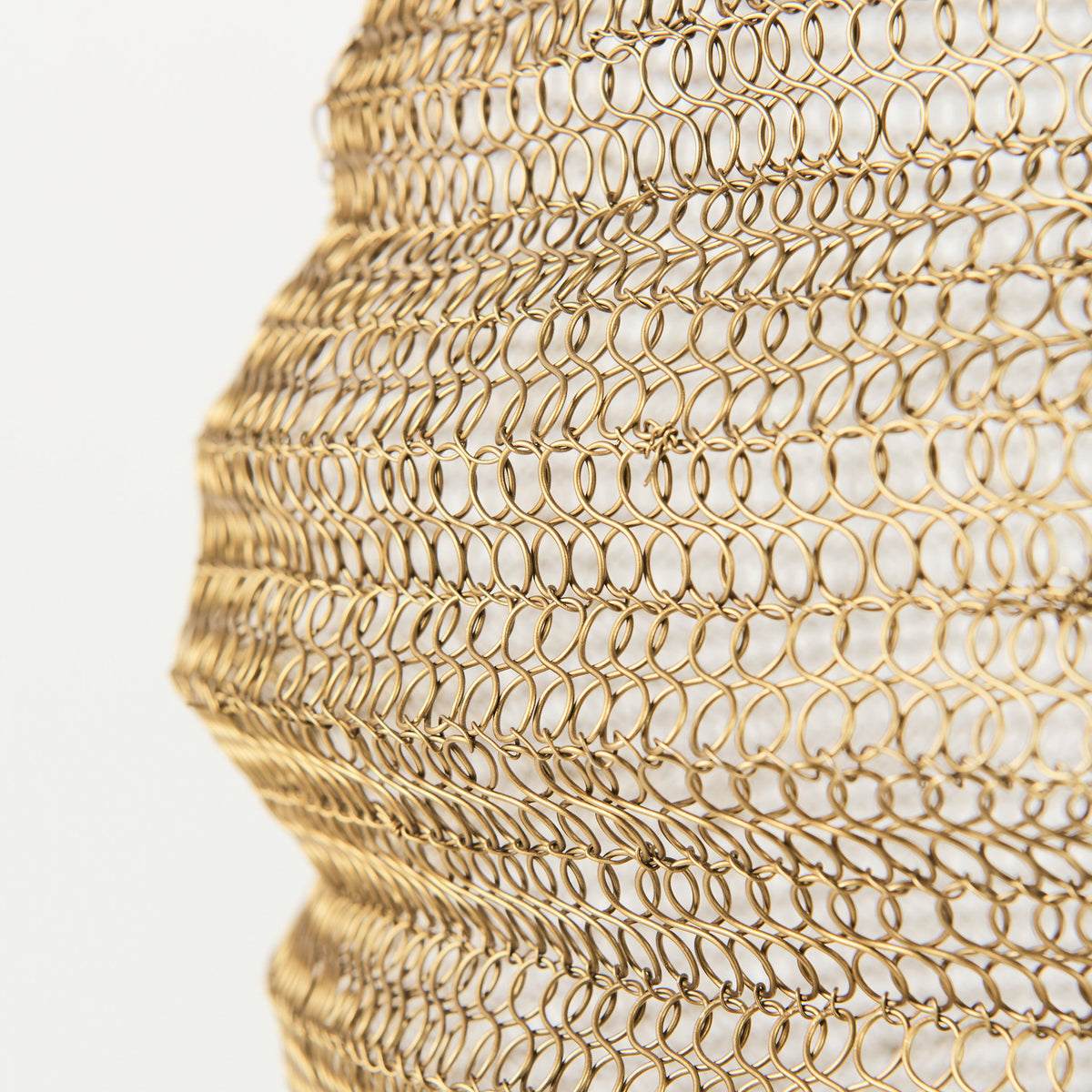 Halycon 16.0L x 16.0W x 20.0H Gold Mesh and Iron Pendant Light-Pendant Lighting-DECOROLALA