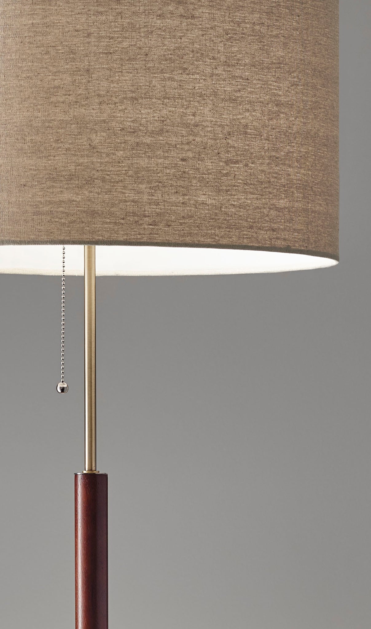 Hamilton Floor Lamp - Walnut Wood Antique Brass-Lighting-DECOROLALA