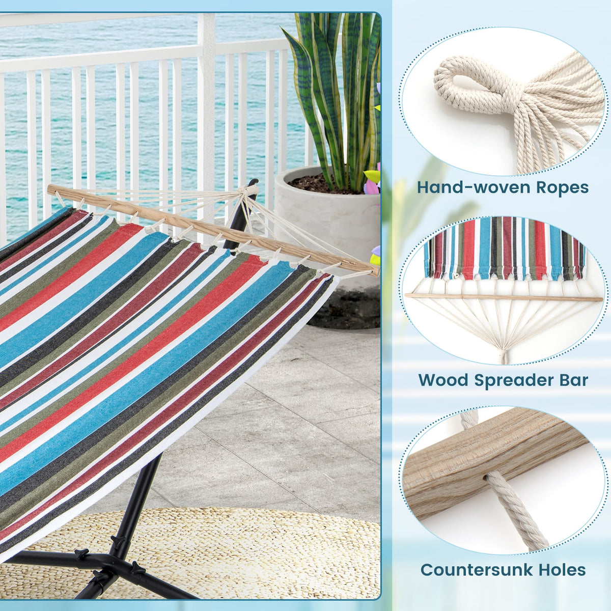 Hammock with Stand and Carrying Case-Multicolor-Cat Trees & Scratchers-DECOROLALA