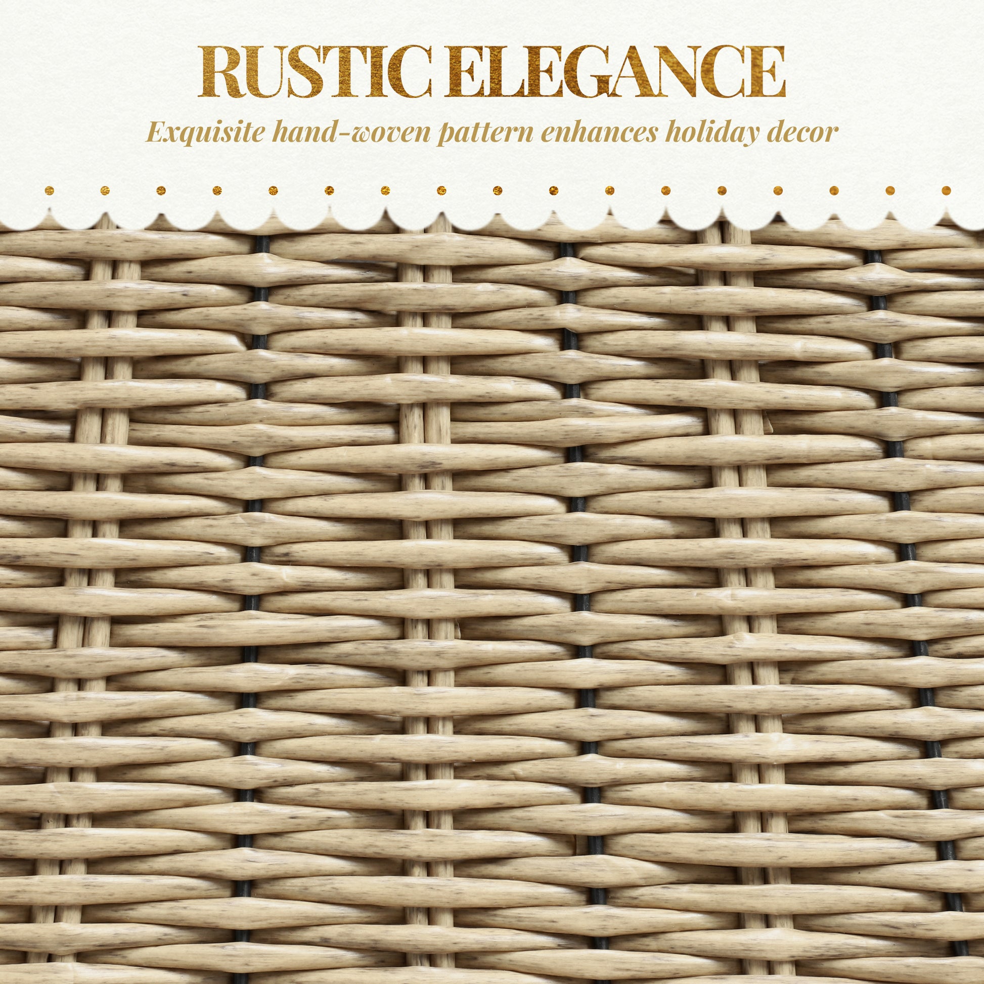 Hand-Woven Rustic Christmas Tree Collar - Natural 21.7"-Home Furnishings > Holiday & Seasonal > Christmas Trees-DECOROLALA