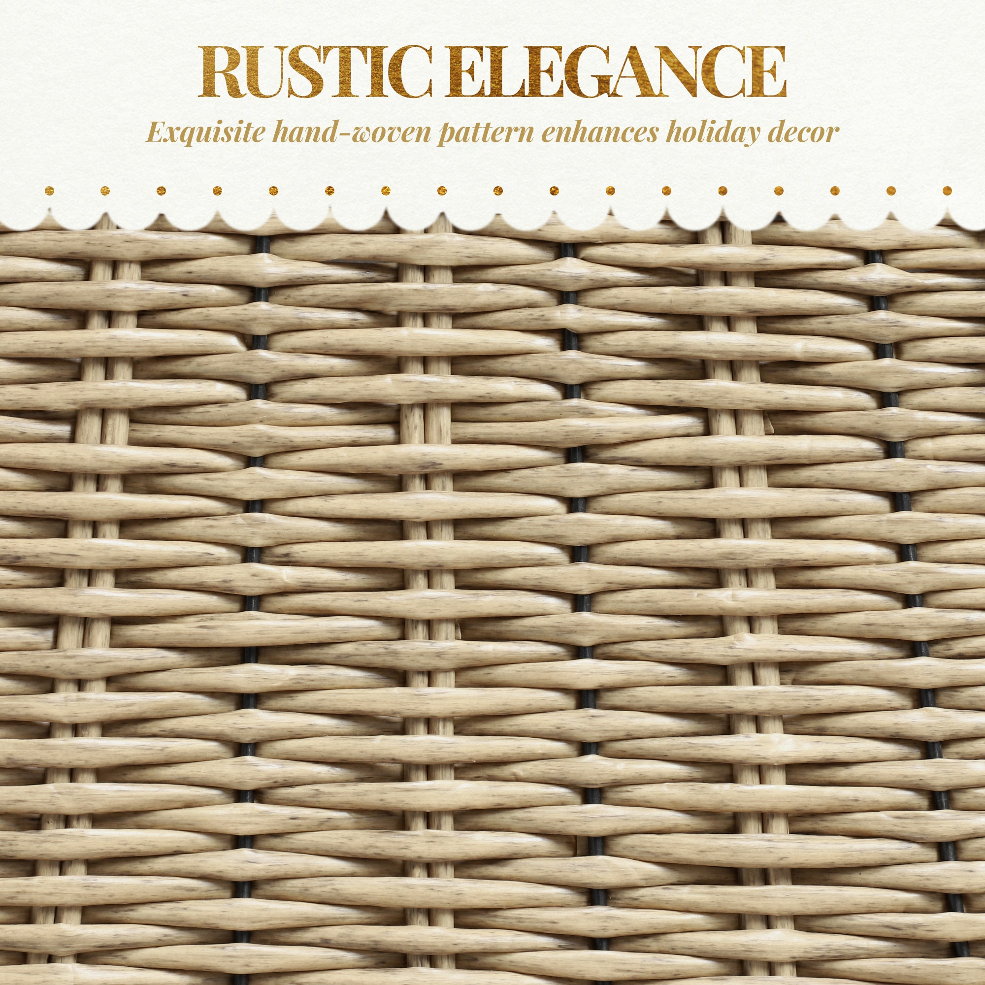 Hand-Woven Rustic Christmas Tree Collar - Natural 21.7"-Home Furnishings > Holiday & Seasonal > Christmas Trees-DECOROLALA