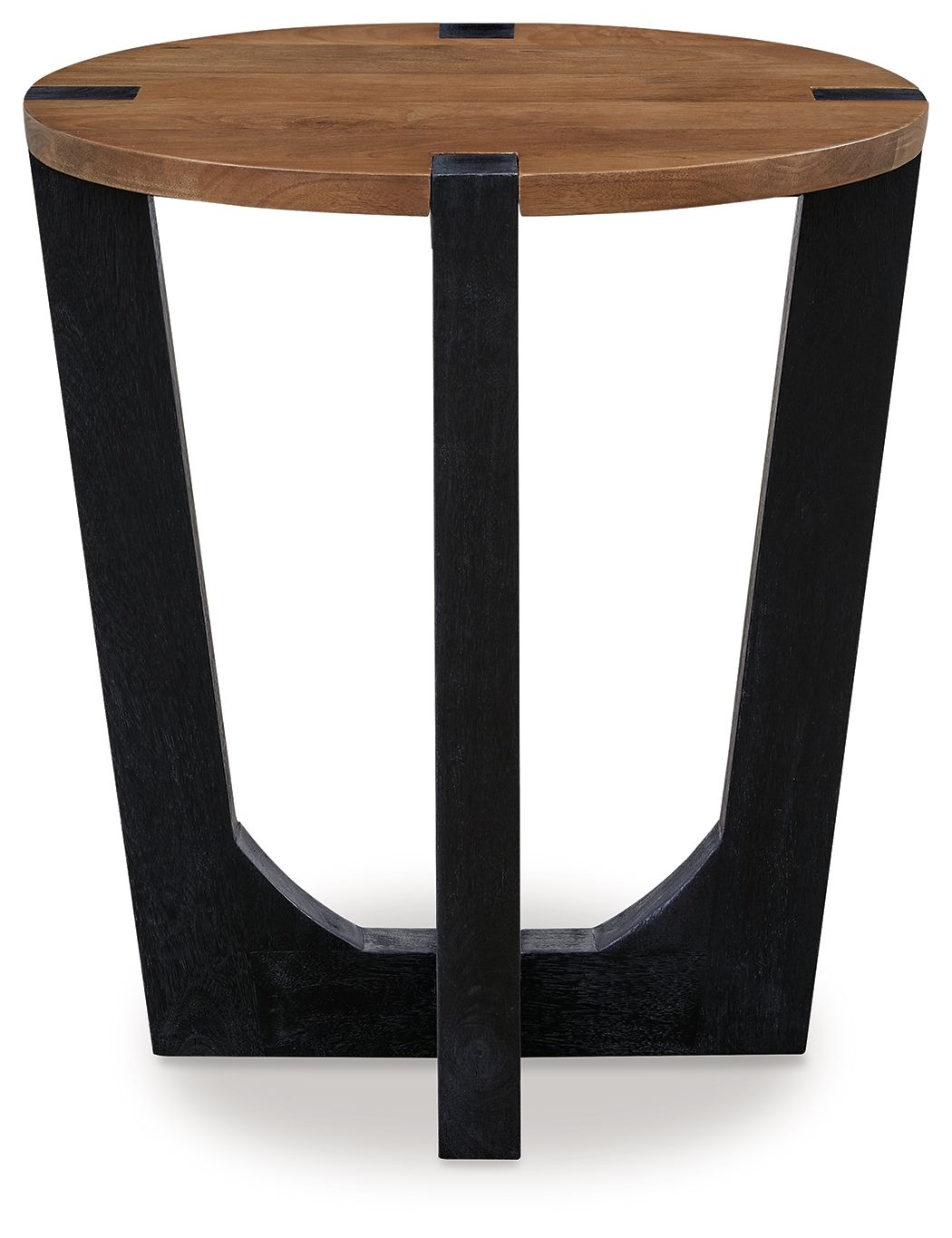 Hanneforth Round End Table - Brown Mango Wood-End Tables-DECOROLALA