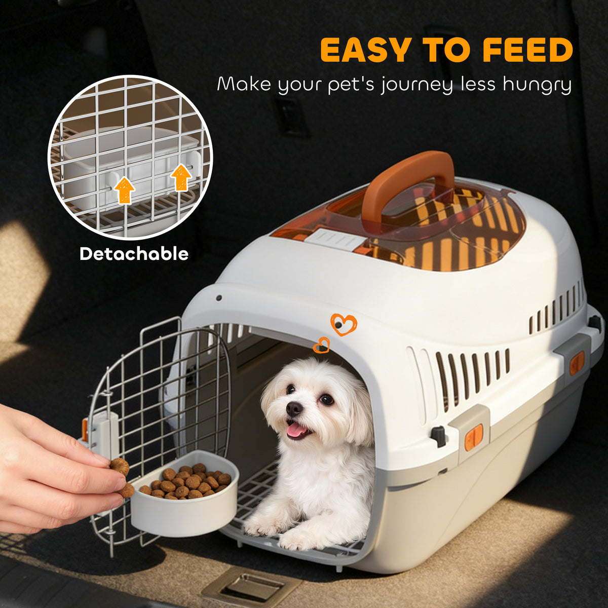 Hard-Sided Pet Carrier for Small Dogs and Cats - 19" Plastic Crate-Dogs-DECOROLALA