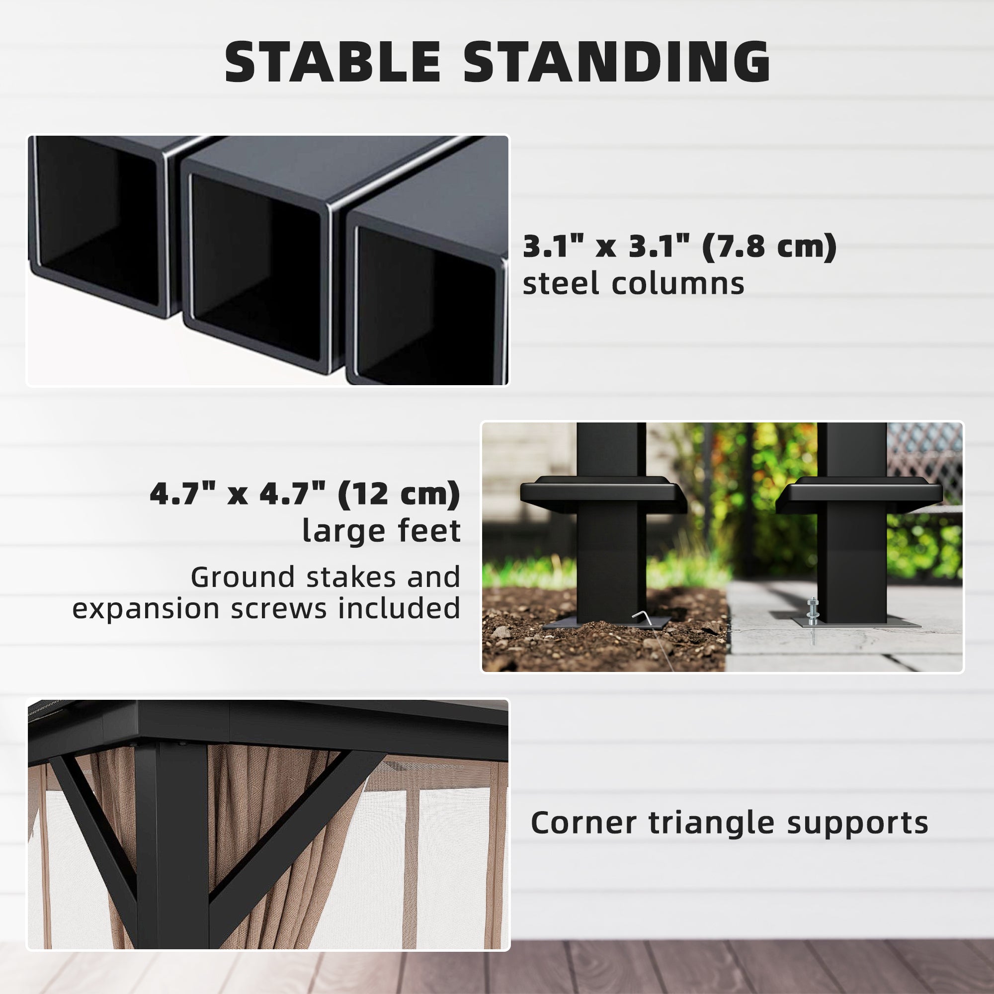 Hardtop Gazebo 10x12 - Khaki PC Roof-DECOROLALA