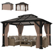 Hardtop Gazebo 10x12 - Khaki PC Roof-DECOROLALA