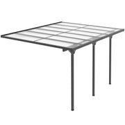 Hardtop Pergola Gazebo 10'x12' Polycarbonate Grey-DECOROLALA