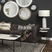 Harlan (30.5"H) Beige-Toned Fabric Shade Gray Concrete Base Table Lamp-Table Lamps-DECOROLALA