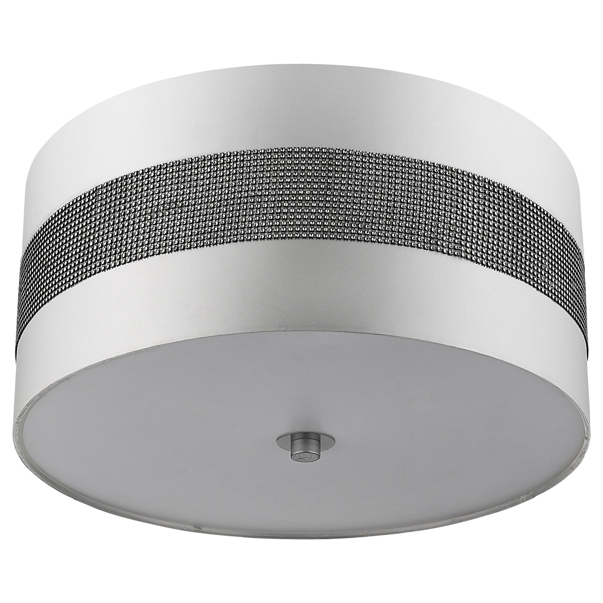 Harmony 3-Light Metallic Silver Pendant With Crystal Studded Platinum Sheen Shade-Pendants-Hanging Lights-DECOROLALA