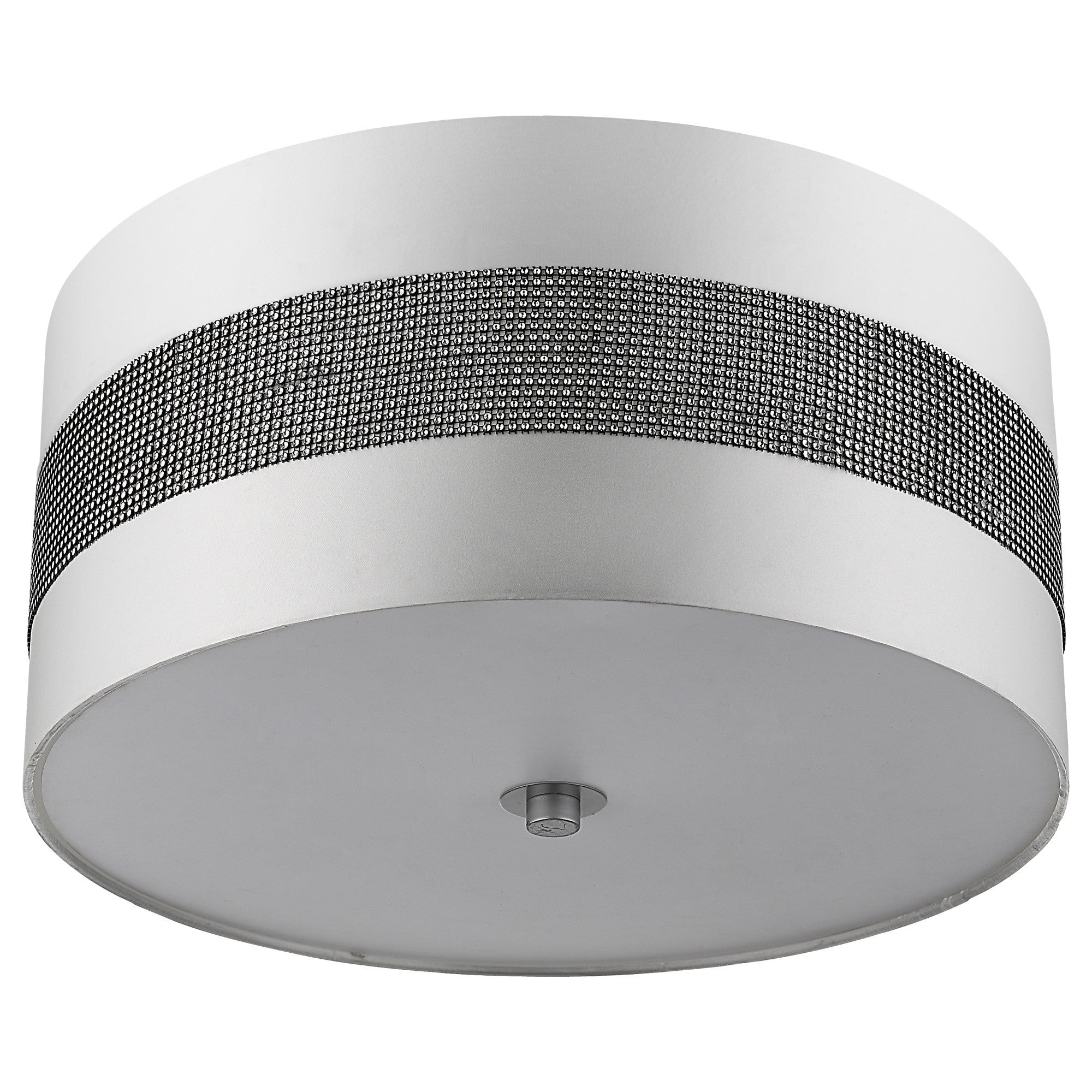 Harmony 3-Light Metallic Silver Pendant With Crystal Studded Platinum Sheen Shade-Pendants-Hanging Lights-DECOROLALA