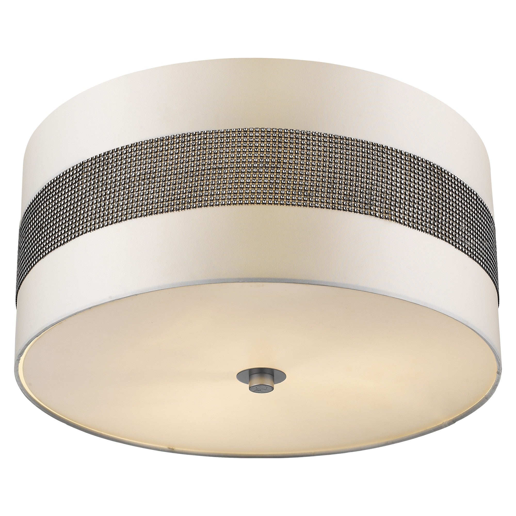 Harmony 3-Light Metallic Silver Pendant With Crystal Studded Platinum Sheen Shade-Pendants-Hanging Lights-DECOROLALA