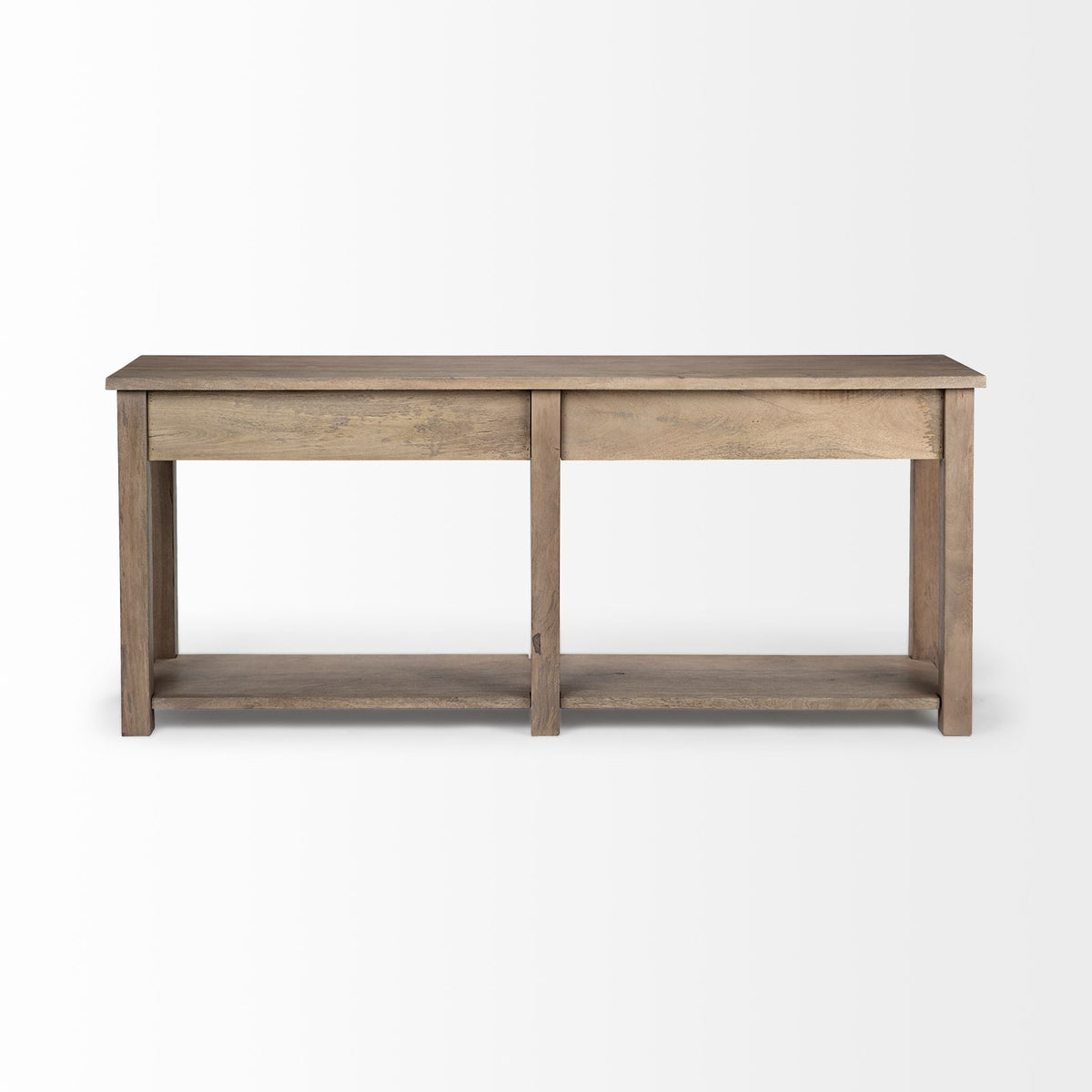 Harrelson III 72L x 18W Brown Wood 4 Drawer Console Table-Console Tables-DECOROLALA