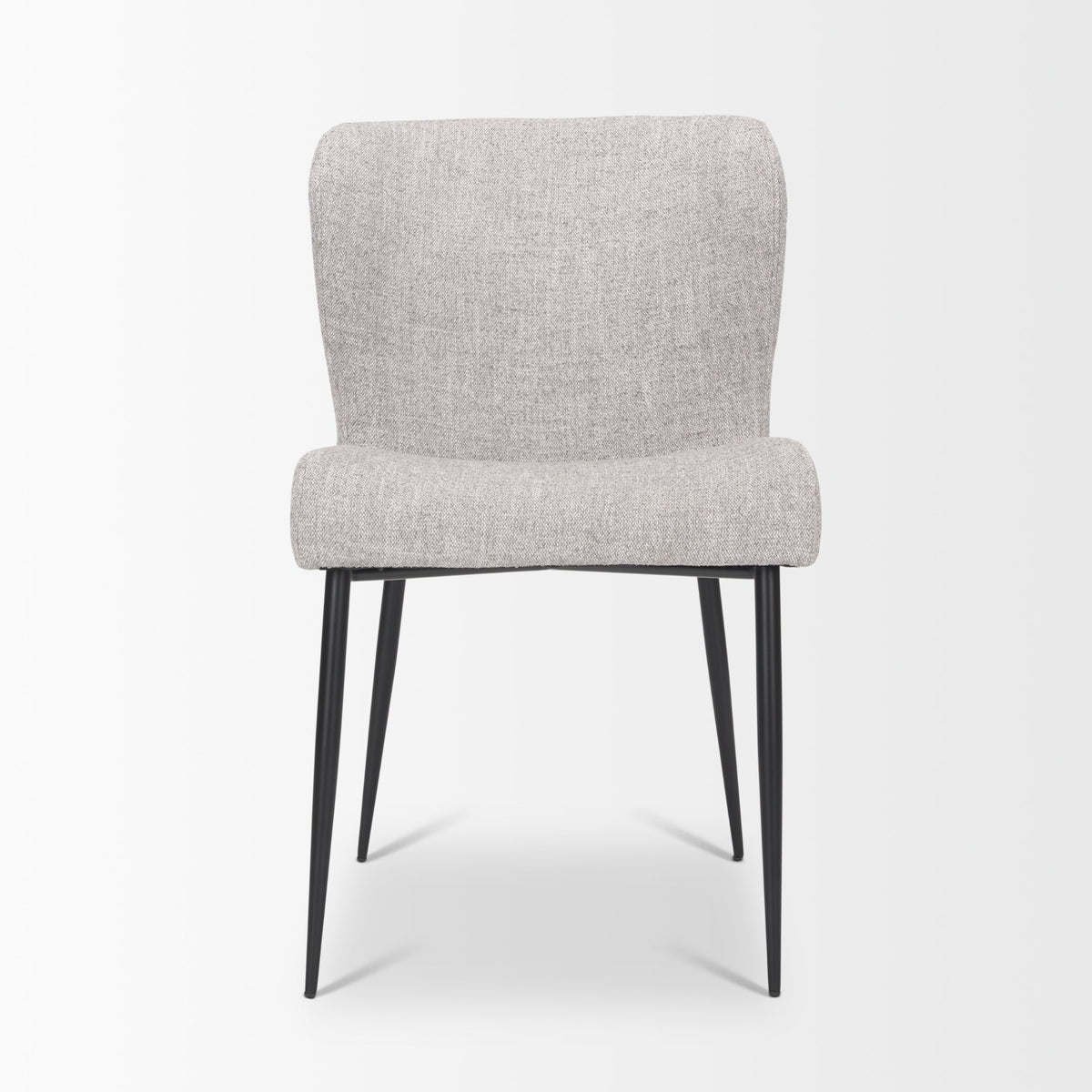 Hartt Dining Chair W/ Matte Black Metal Frame and Gray Fabric-Dining Chairs-DECOROLALA