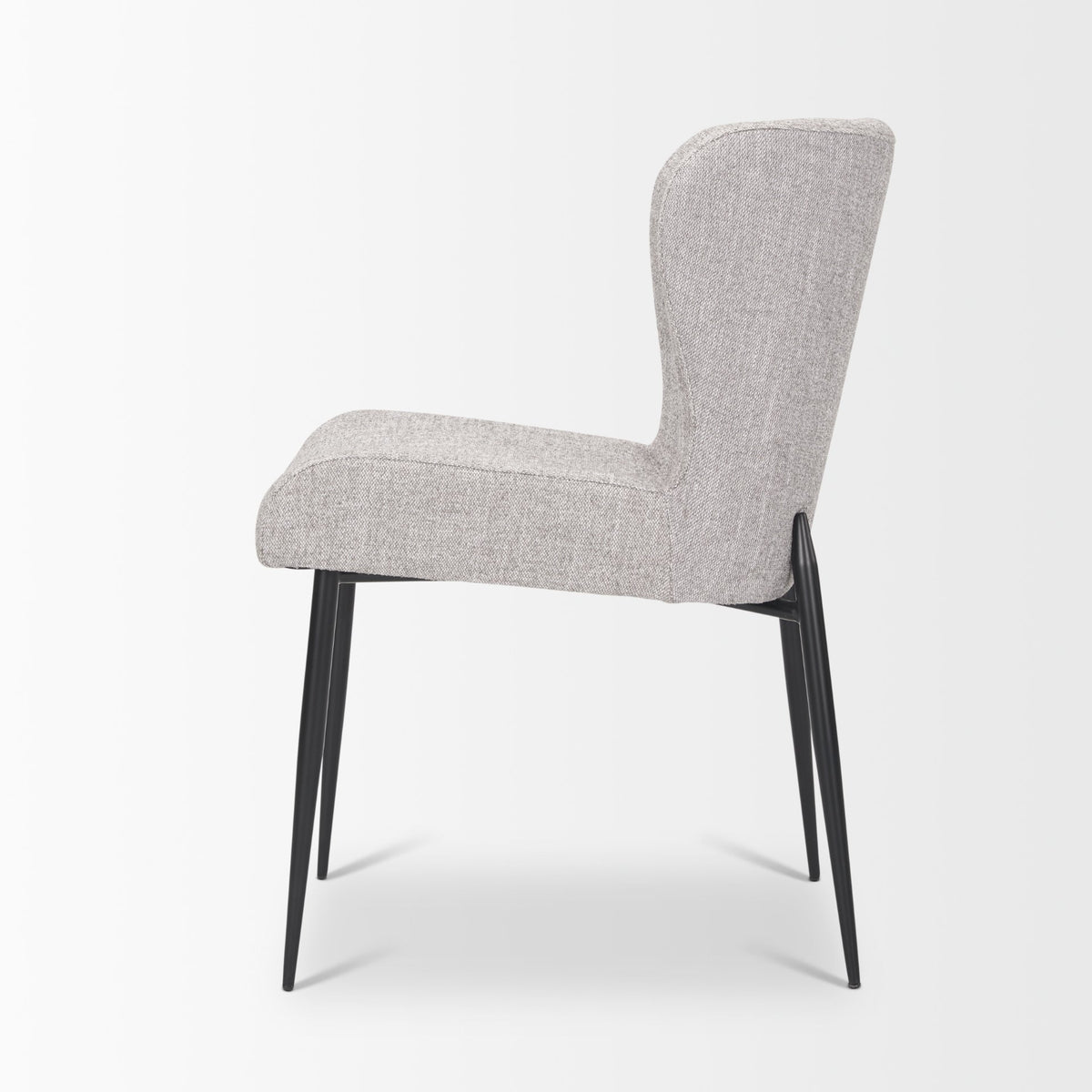 Hartt Dining Chair W/ Matte Black Metal Frame and Gray Fabric-Dining Chairs-DECOROLALA