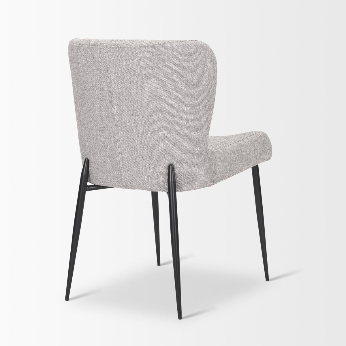 Hartt Dining Chair W/ Matte Black Metal Frame and Gray Fabric-Dining Chairs-DECOROLALA