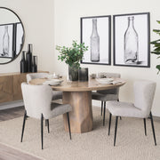 Hartt Dining Chair W/ Matte Black Metal Frame and Gray Fabric-Dining Chairs-DECOROLALA