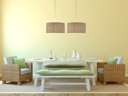 Harvest Drum Pendant - Wheat Burlap Shade-Lighting-DECOROLALA