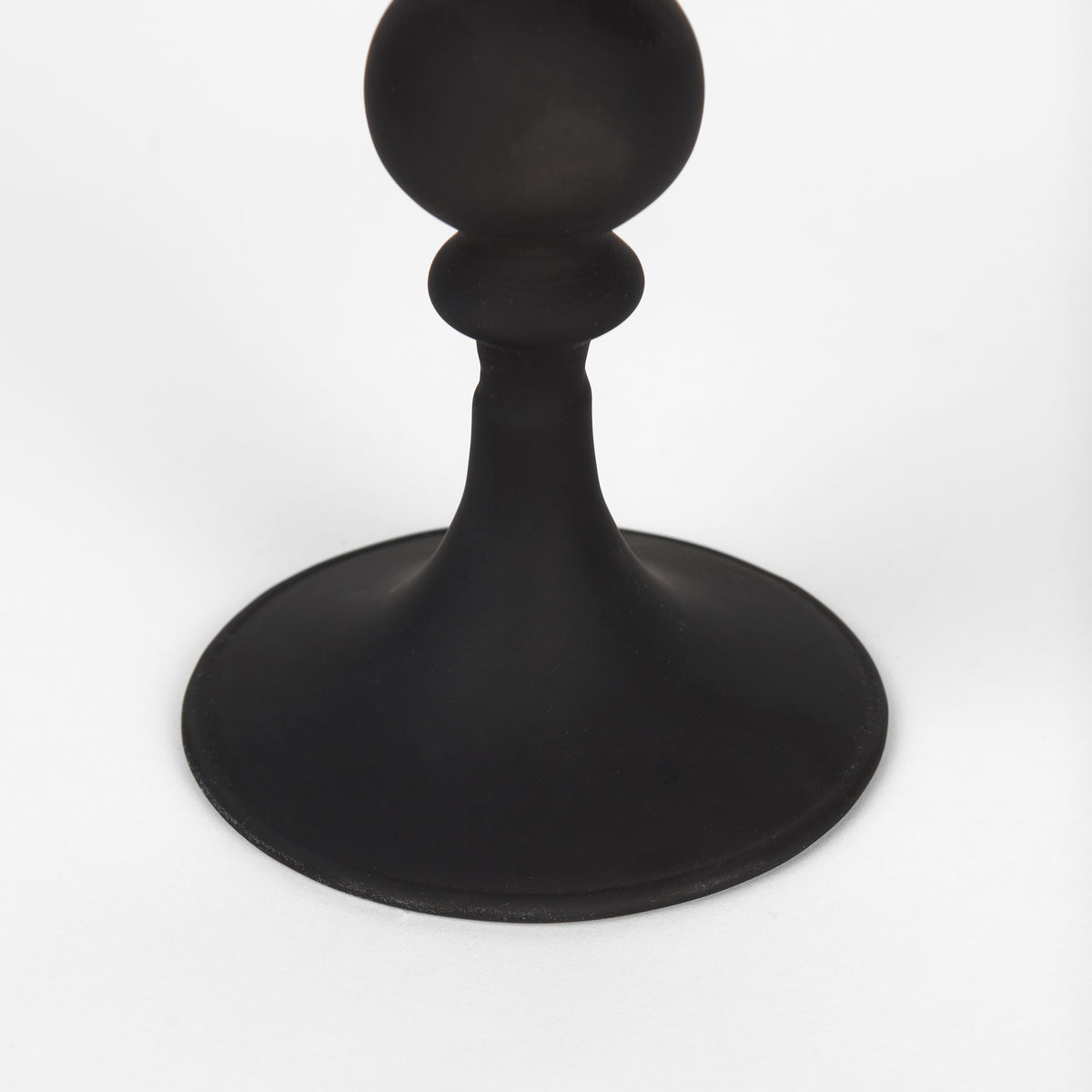 Haute Large Matte Black Blown Glass Candlestick-Table Candle Holders-DECOROLALA
