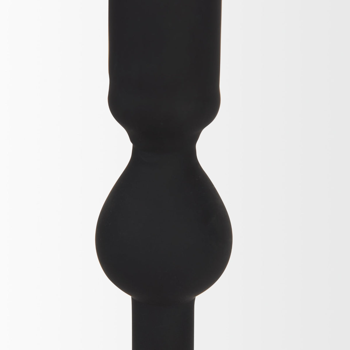 Haute Medium Matte Black Blown Glass Candlestick-Table Candle Holders-DECOROLALA