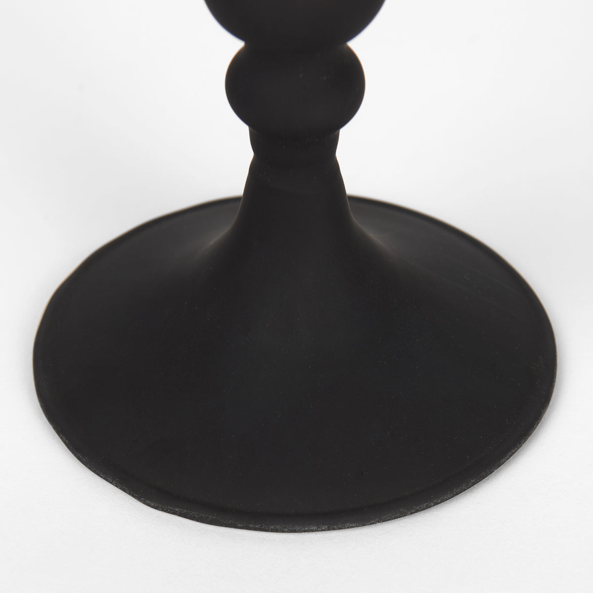 Haute Medium Matte Black Blown Glass Candlestick-Table Candle Holders-DECOROLALA