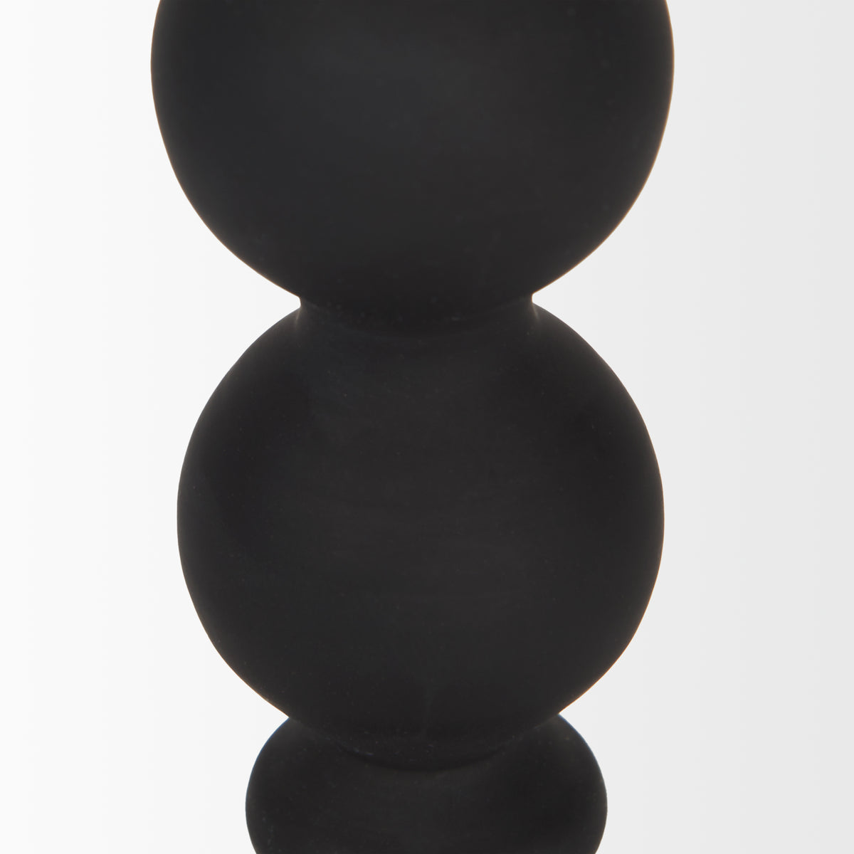 Haute Small Matte Black Blown Glass Candlestick-Table Candle Holders-DECOROLALA