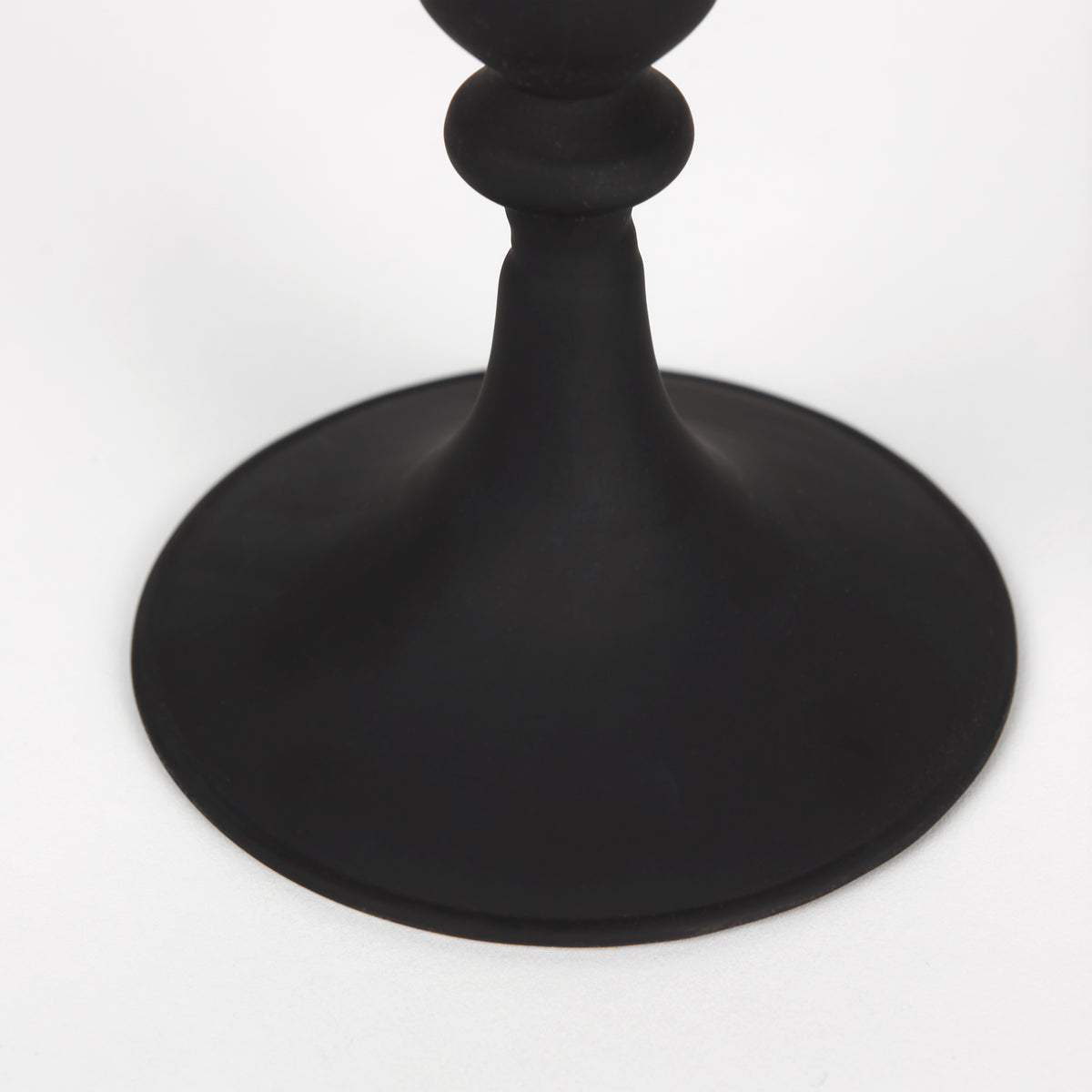 Haute Small Matte Black Blown Glass Candlestick-Table Candle Holders-DECOROLALA