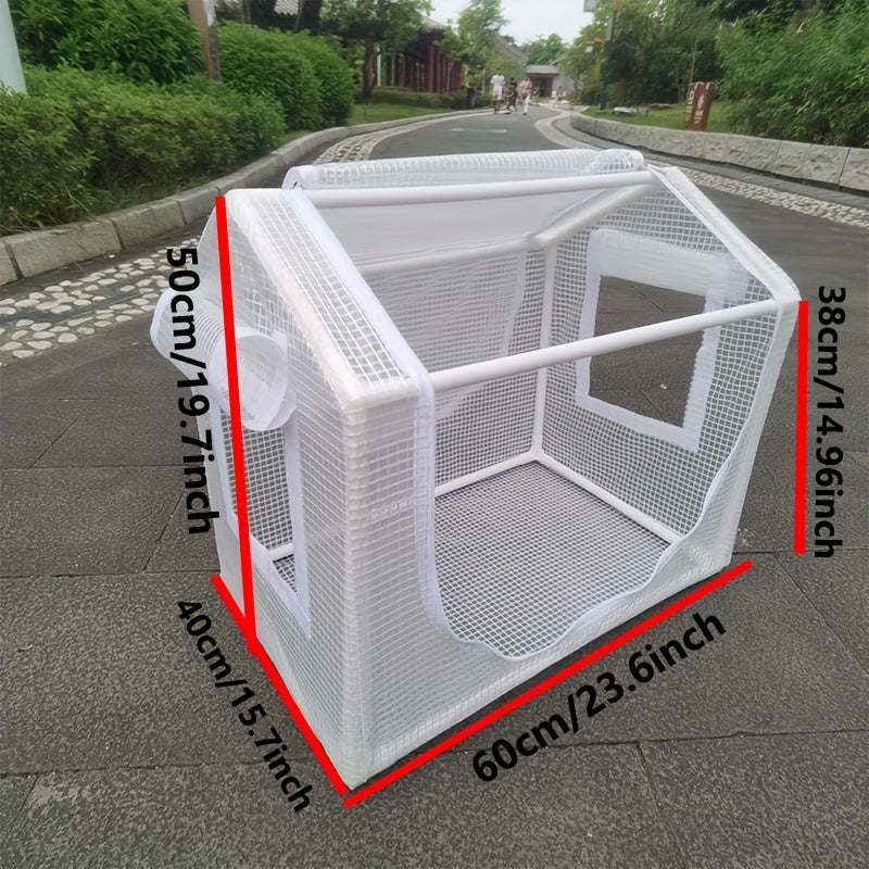 Haven Ventilated Indoor/Outdoor Cat House - Transparent 60cm-Cat Furniture-DECOROLALA