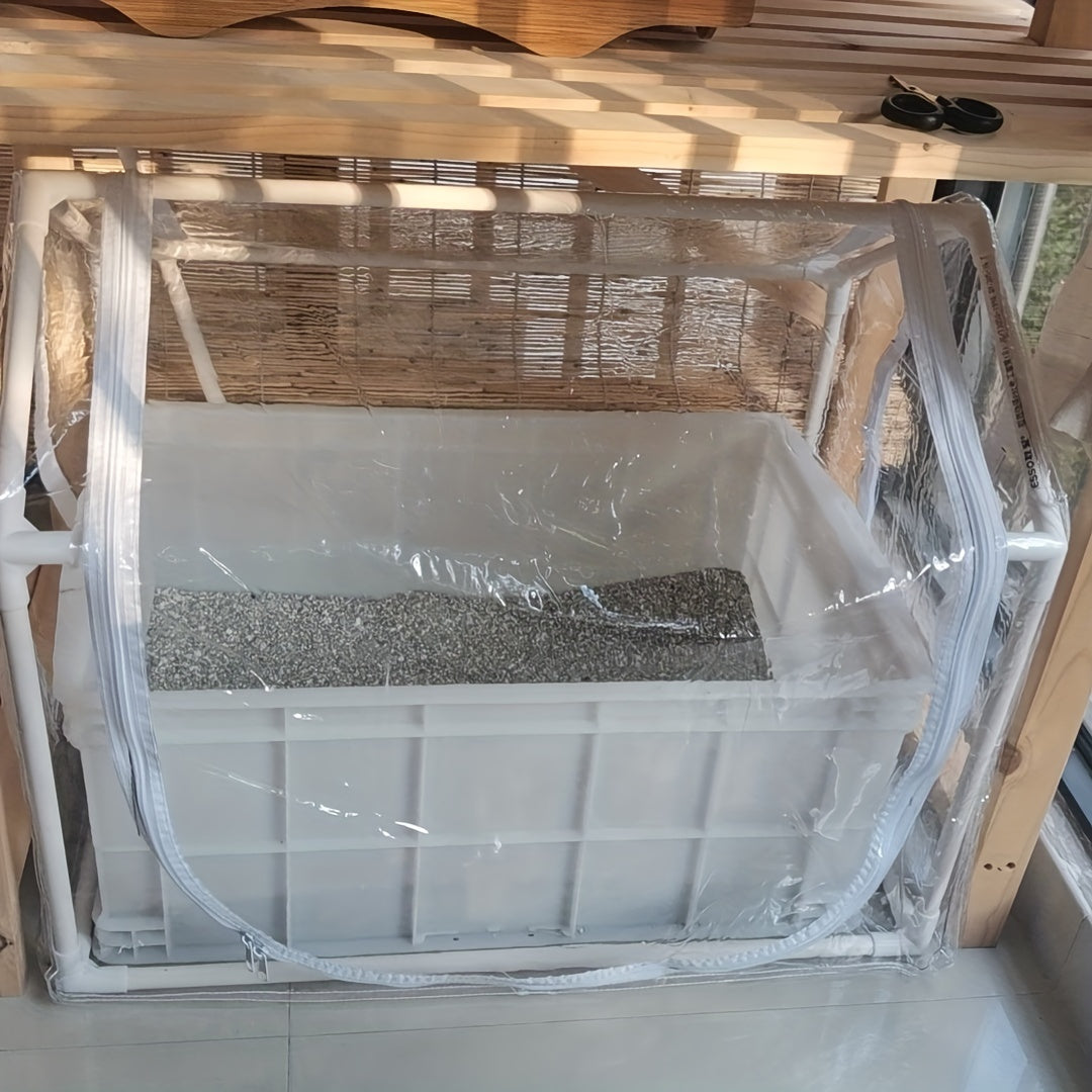 Haven Ventilated Indoor/Outdoor Cat House - Transparent 60cm-Cat Furniture-DECOROLALA