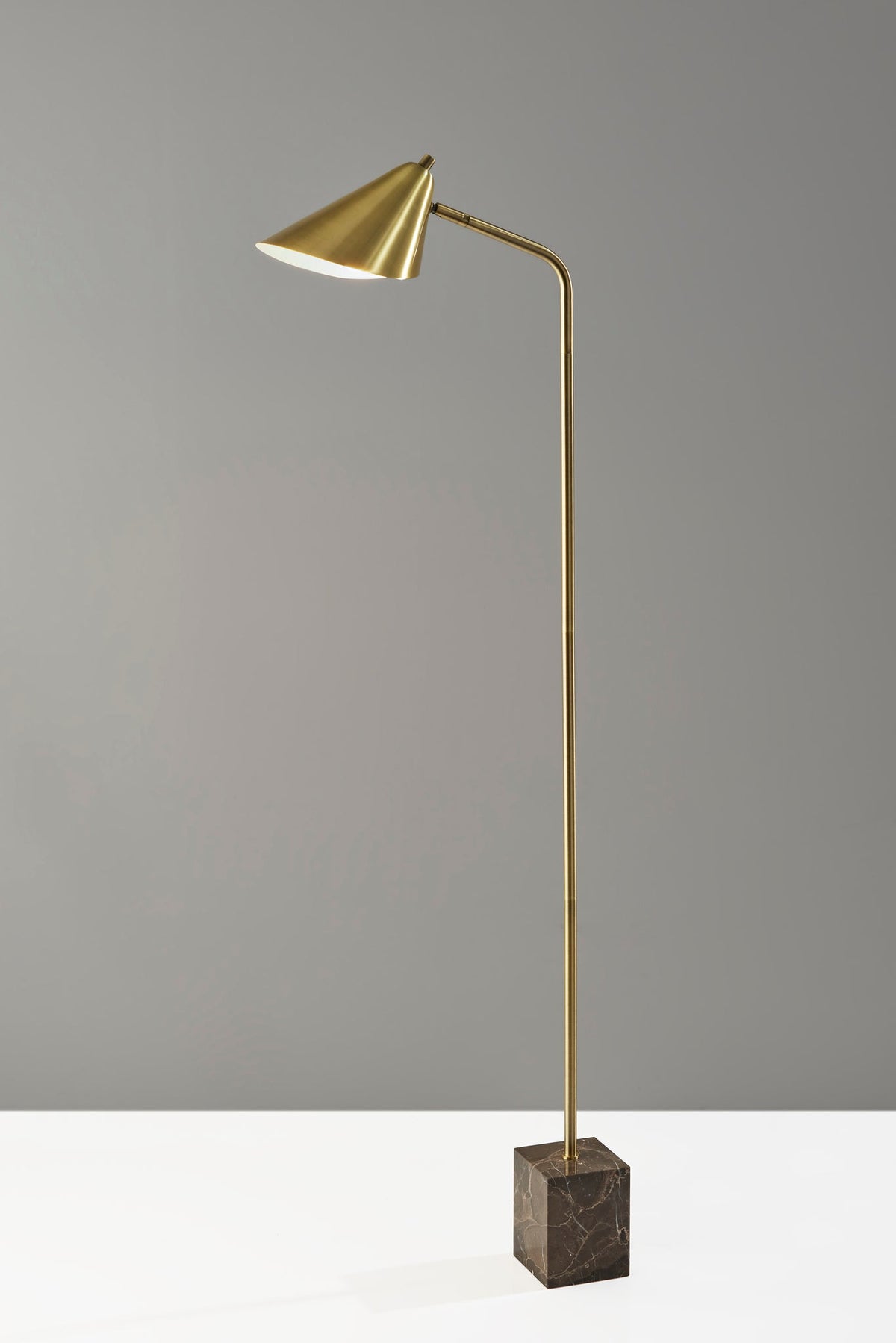 Hawthorne Floor Lamp - Brown Marble 55"-Lighting-DECOROLALA
