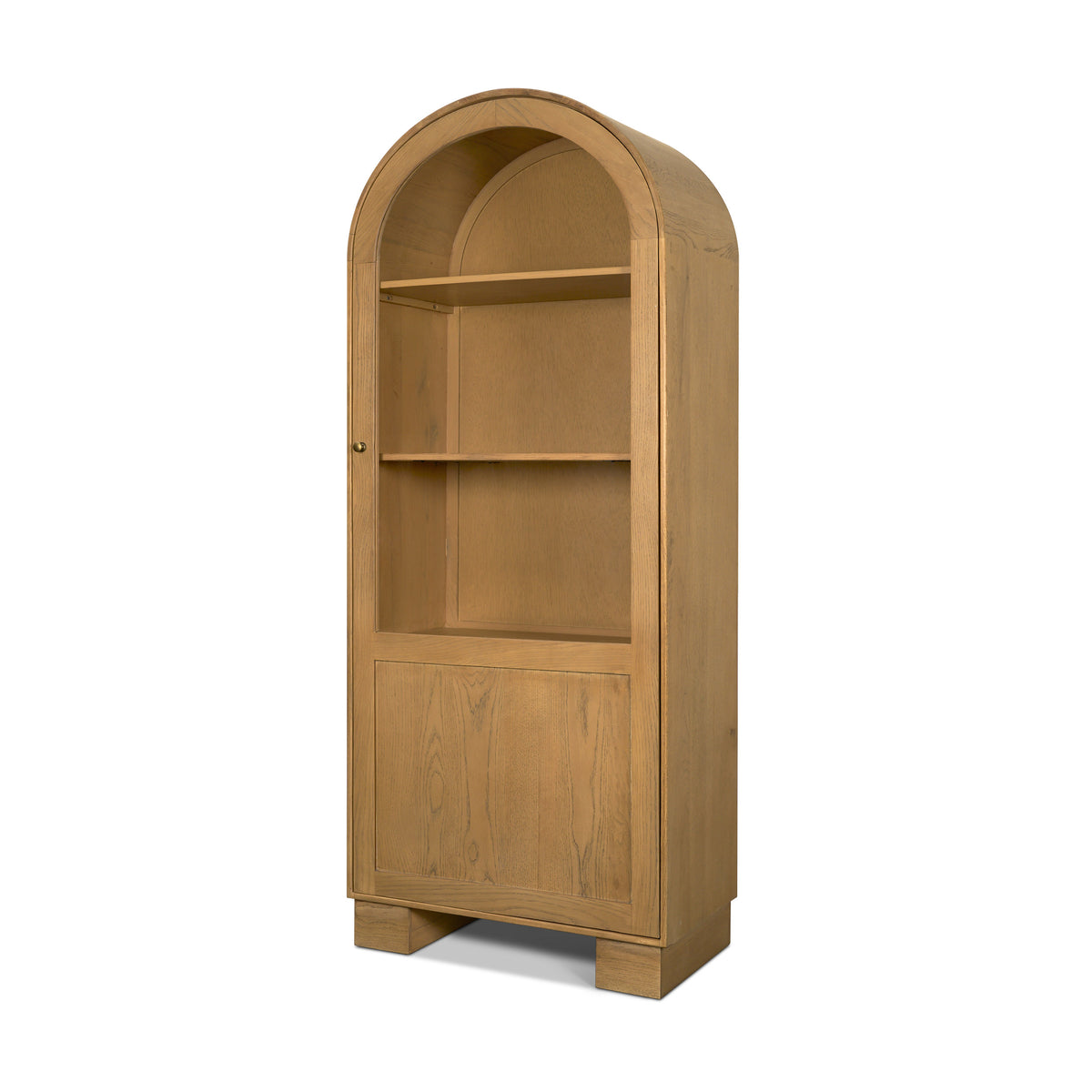 Hawthorne Solid Oak Wood w/ Glass Curio Cabinet-Cabinets-DECOROLALA