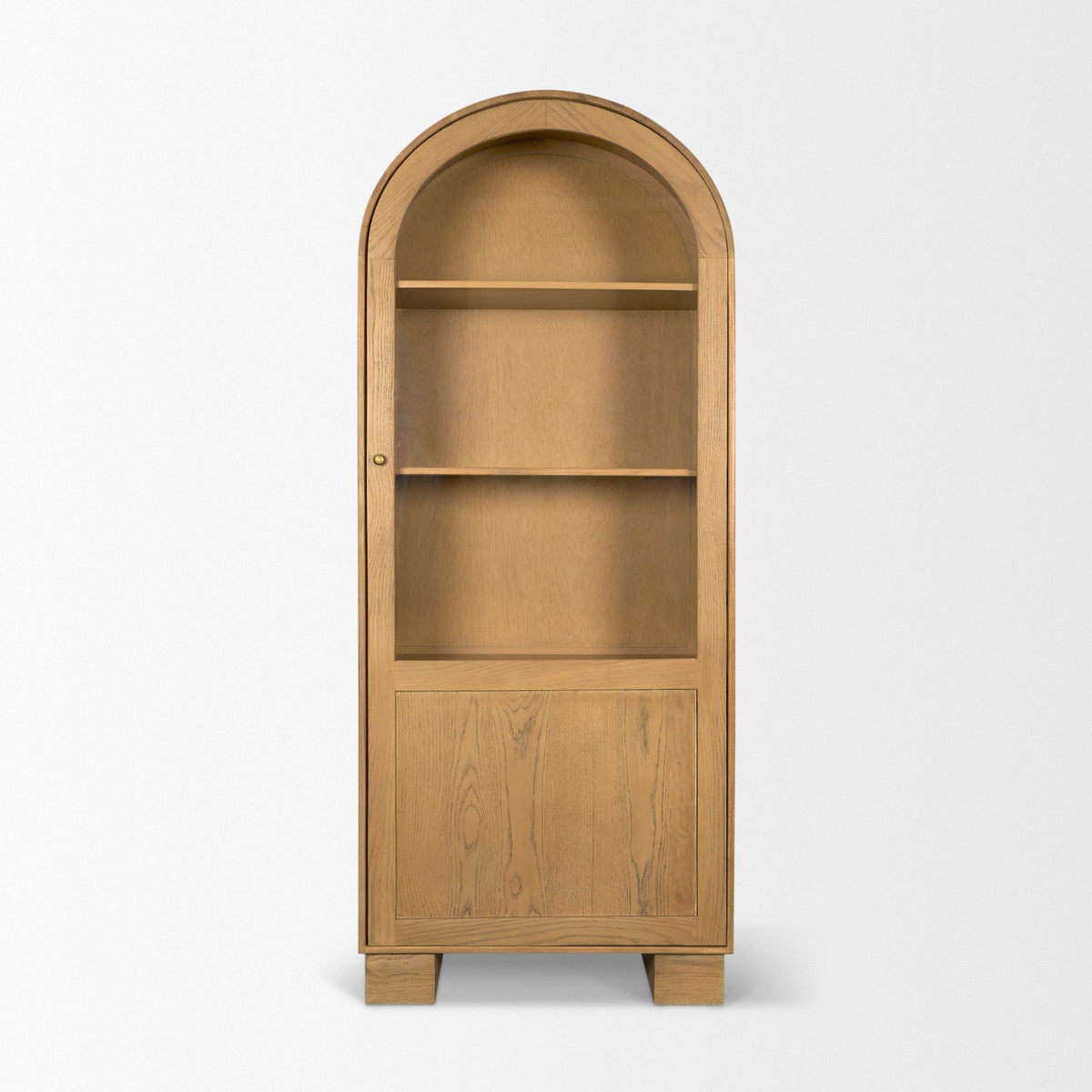 Hawthorne Solid Oak Wood w/ Glass Curio Cabinet-Cabinets-DECOROLALA