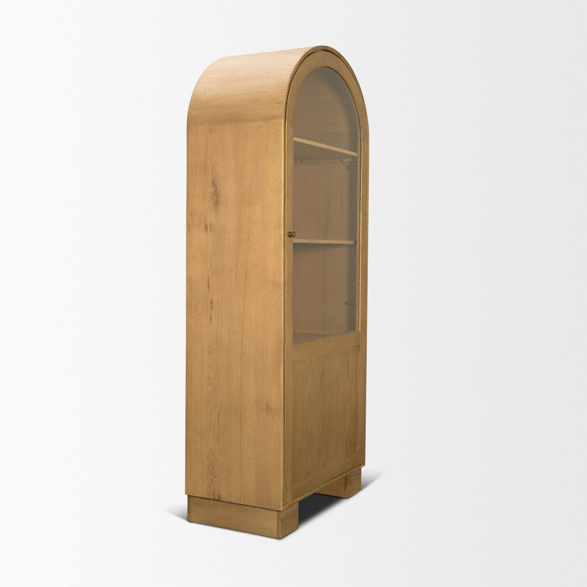 Hawthorne Solid Oak Wood w/ Glass Curio Cabinet-Cabinets-DECOROLALA