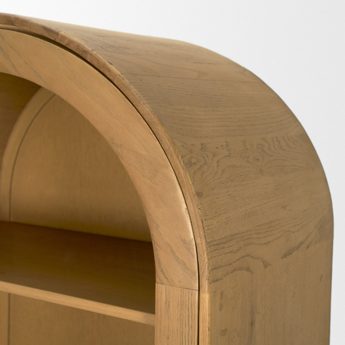 Hawthorne Solid Oak Wood w/ Glass Curio Cabinet-Cabinets-DECOROLALA