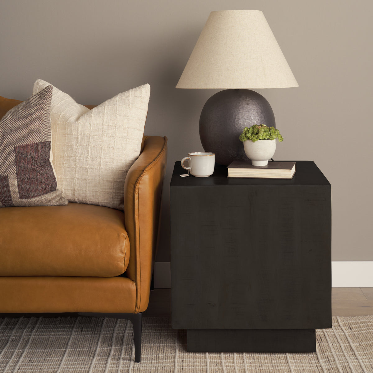 Hayden Dark Brown Wood End/Side Table-End and Side Tables-DECOROLALA