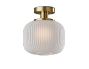 Hazel Flush Mount Damp Location Light - Antique Brass-Lighting-DECOROLALA