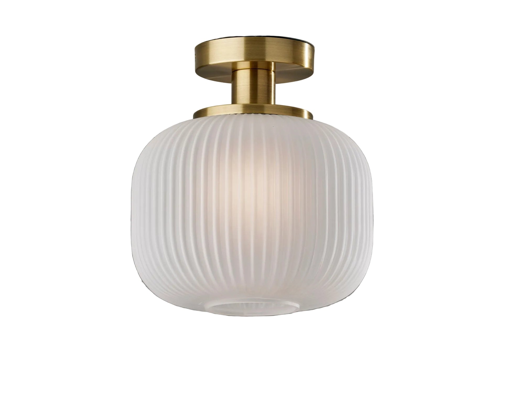 Hazel Flush Mount Damp Location Light - Antique Brass-Lighting-DECOROLALA