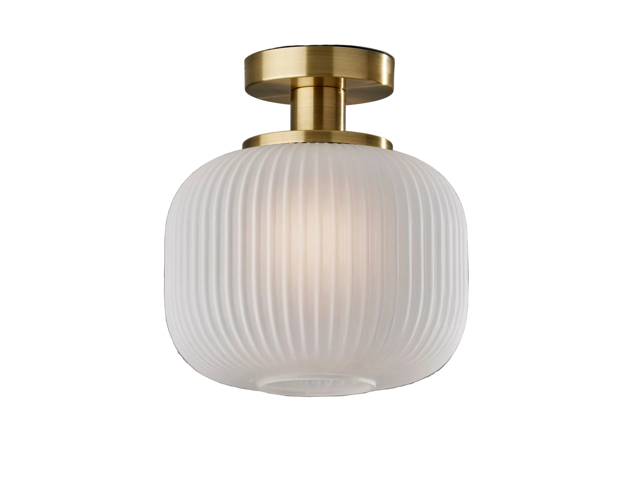 Hazel Flush Mount Damp Location Light - Antique Brass-Lighting-DECOROLALA