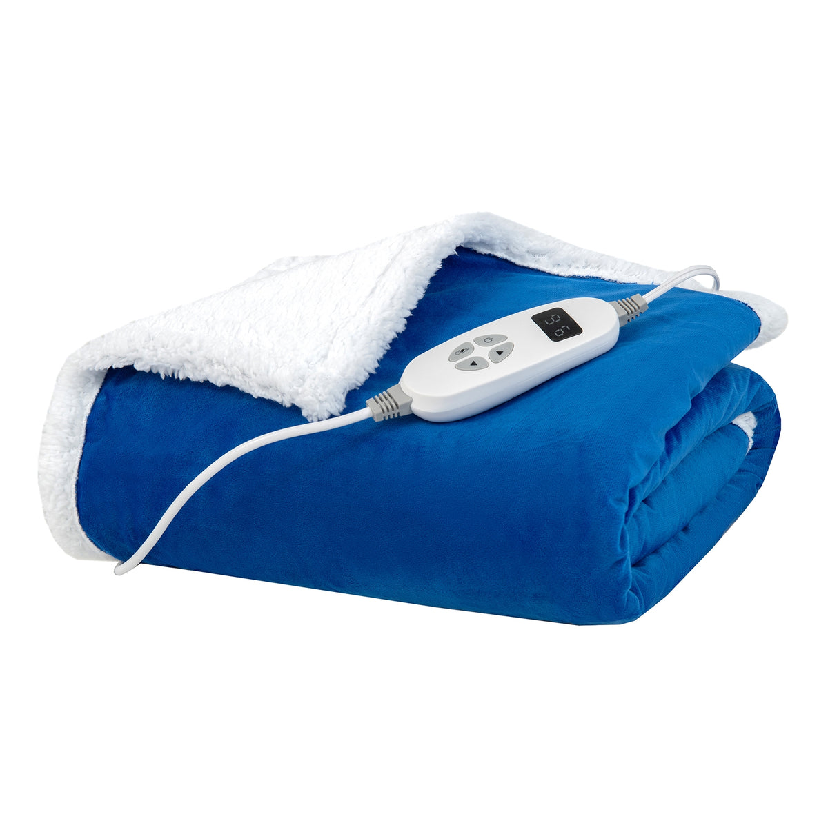 Heated Electric Blanket Throw with 10 Heat Levels-Blue-Bedding-DECOROLALA