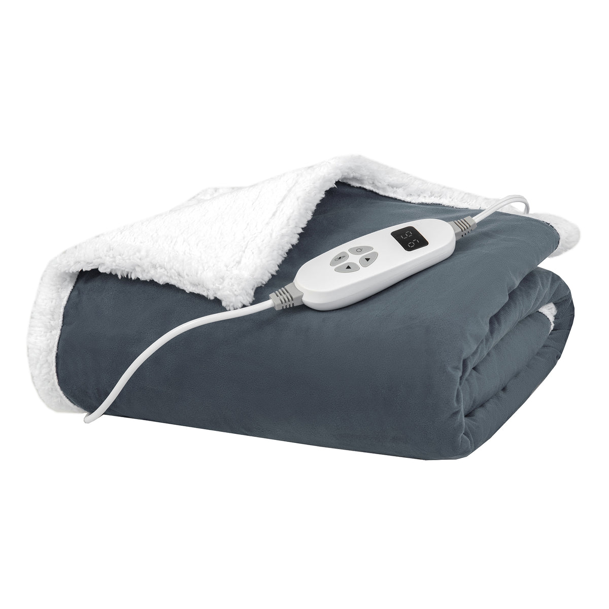 Heated Electric Blanket Throw with 10 Heat Levels-Gray-Bedding-DECOROLALA