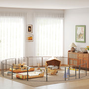 Heavy Duty 16-Panel Dog Playpen - Grey Steel 23.5" Height-Dogs-DECOROLALA