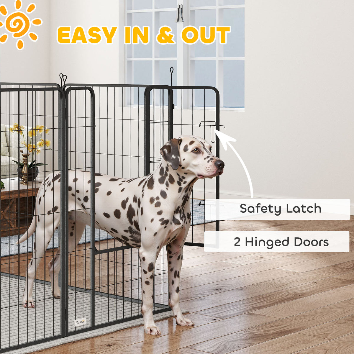 Heavy Duty 16-Panel Steel Pet Playpen - 47" Height Black-Dogs-DECOROLALA