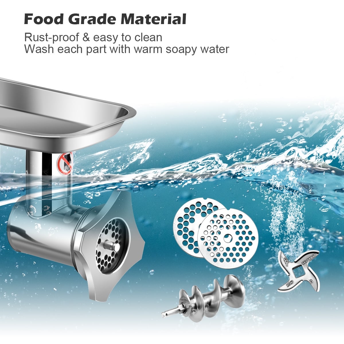 Heavy Duty 1.5HP 1100W 550LB/h Commercial Grade Meat Grinder-Food Grinders & Mills-DECOROLALA